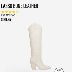 STEVE MADDEN ‘LASSO’ BONE LEATHER WESTERN BOOT